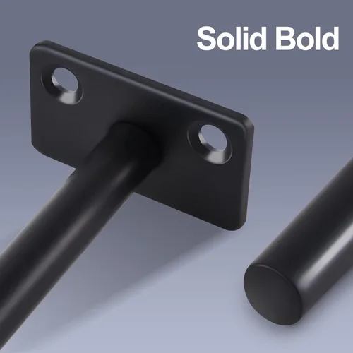 Vista 3 de 4 Piezas Soportes de Estante Flotante de Acero Sólido Negro de 5" - Soportes Ciegos para Estantes Flotantes de Madera - Soporte Ciego Oculto