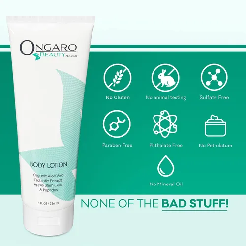 Vista 7 de Loción corporal orgánica, hidrata la piel seca, antiedad con fresco aroma limpio, fabricado con tecnología probiótica, células madre de manzana