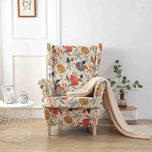 Vista 16 de Morbuy Fundas para silla con respaldo de alas de 2 piezas, funda moderna para silla con respaldo de ala, funda elástica para silla con respaldo