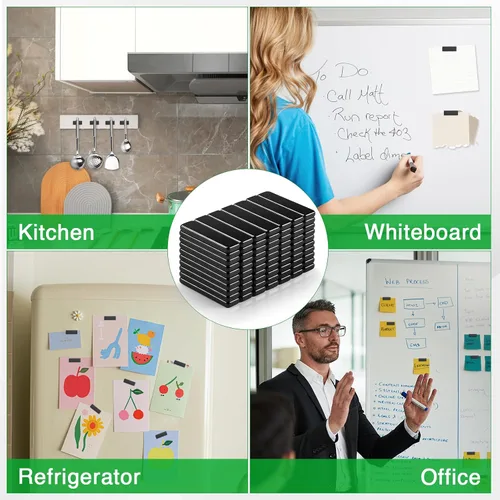 Vista 6 de MIKEDE -Imanes de neodimio y tierras raras pequeños y resistentes con forma de barra rectangular, para refrigerador, pizarra, almacenamiento