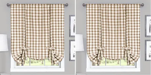 Vista 11 de Achim Home Furnishings - Cortina de ventana a cuadros de un solo paño, 42 x 63 pulgadas, blanca y negra