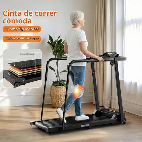 Vista 3 de KEY2FUN Caminadora para caminar con pasamanos largos para equilibrio, máquina de ejercicios de recuperación de fitness, cintas de correr
