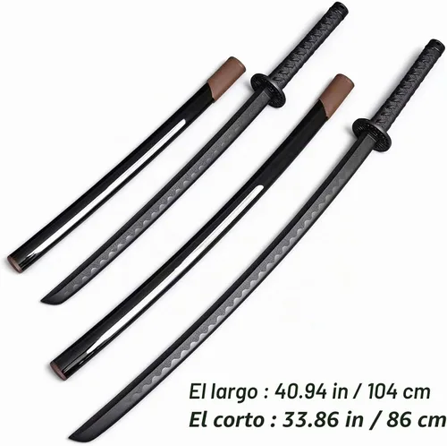 Vista 11 de 2PCS High-Toughness Polypropylene Training Martial Practice Katana Plastic Sword Unsharp with Stand and Belt