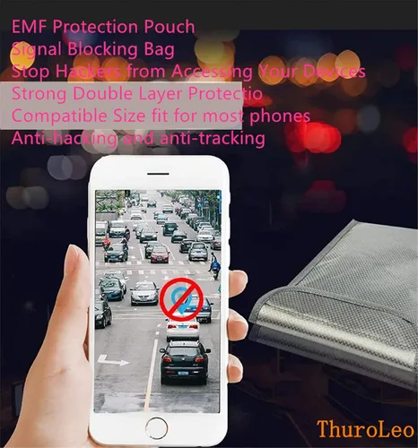 Vista 2 de Faraday - Bolsa de seguridad compatible con iPhone 14 15, funda de seguridad antirradiación para llave de teléfono celular, RFID 5G, EMF, GPS, funda