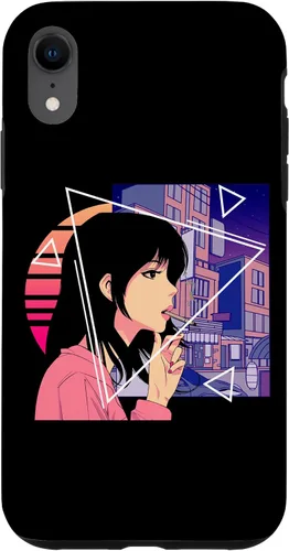 Vista 25 de Retro 80's Japanese Lofi Vaporwave Aesthetic Sad Anime Girl Case for iPhone 17