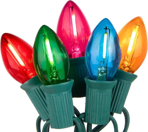 Vista 12 de C7 Luces de Navidad para Exteriores 25 Pies Luces de Cadena LED de Navidad con 27 Bombillas LED Multicolor (2 de Repuesto), Luces de Cadena