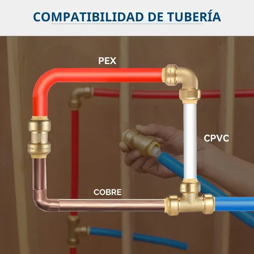 Vista 5 de Paquete de 10 acoplamientos GUOFIS de 1/2" con clip de desconexión