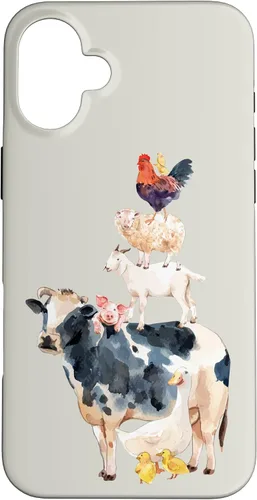 Vista 23 de Cute Animals Cow Chicken Pig Farmer Animal Lover Case for iPhone 17