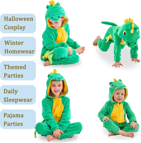 Vista 3 de Disfraz de animal para niños, ropa para el hogar, Halloween, cosplay, invierno, disfraz de una pieza