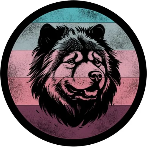 Vista 3 de Retro Vintage Design Chow Chow Dog PopSockets Standard PopGrip