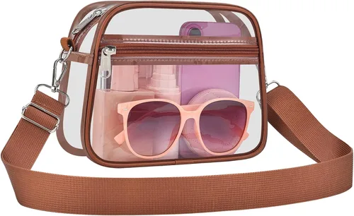 Vista 29 de COK Bolsa transparente para eventos de estadio, bolsas cruzadas para mujeres y hombres, bolso transparente para conciertos y festivales