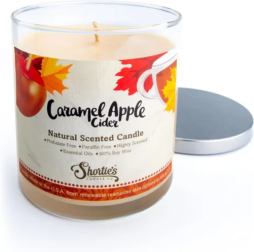 Vista 10 de Apple Harvest - Vela de soja natural perfumada, aceites esenciales de fragancia, 100% libre de soja, ftalatos y parabenos, combustión limpia, 9 onzas