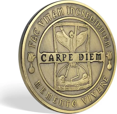 Vista 5 de Imasoner Memento Mori Coin Stoic Coin EDC Challenge Coin Stoicism Regalos para recordatorio