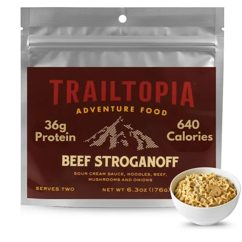Vista 19 de Trailtopia Burrito de carne y frijoles negros, cena de senderismo liofilizada, sabor delicioso, preparación rápida y fácil, ligera, perfecta