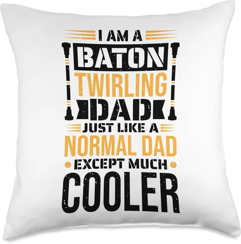 Vista 4 de Baton Twirler Father & Majorette Twirl Dancer Like A Normal Dad, Baton - Almohada giratoria, 16 x 16 pulgadas, multicolor