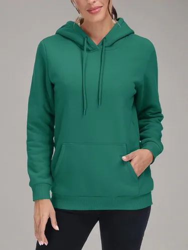 Vista 15 de MAGCOMSEN Sudaderas con capucha para mujer, con forro de sherpa, de vellón, para invierno, cálido, pesado, de algodón, con bolsillo