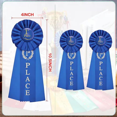 Vista 2 de Lewtemi 6 paquetes de cintas de premio del 1er lugar Roseta azul ganador