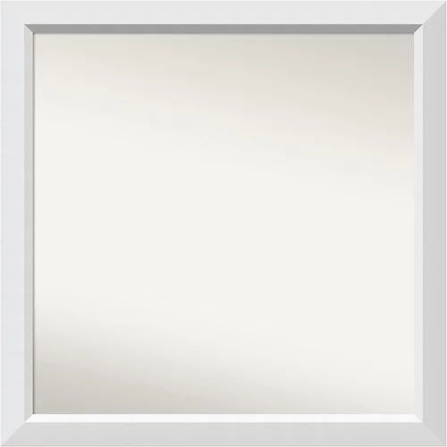 Vista 252 de Amanti Art Espejo de baño blanco para sobre el fregadero, 24 x 26 pulgadas, espejo rectangular blanco y blanco, marco de madera contemporáneo