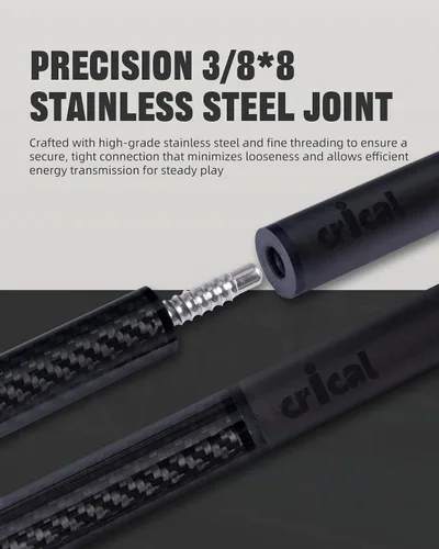 Vista 6 de CRICAL Carbon Fiber Pool Cue Stick, Professional Low Deflection Cue