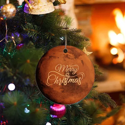 Vista 3 de Adornos de recuerdo de Navidad, universo y planetas, adornos de cerámica, adornos de estrella para árbol de Navidad, adornos colgantes de recuerdo