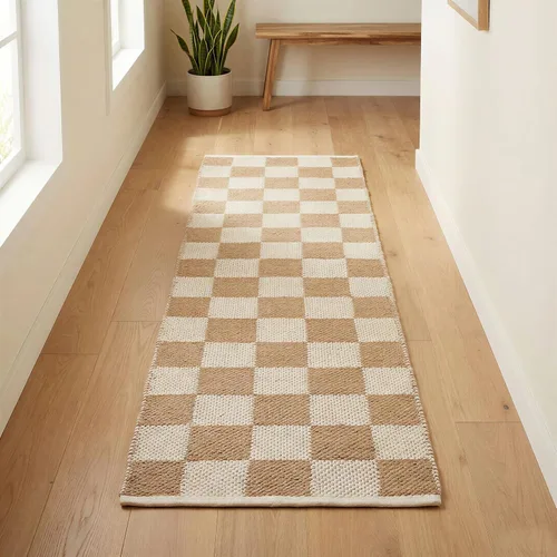 Vista 25 de RedEarth · Alfombra rectangular - 2'x3' de yute natural trenzada con respaldo antideslizante - Alfombra boho tejida a mano para dormitorio, cocina