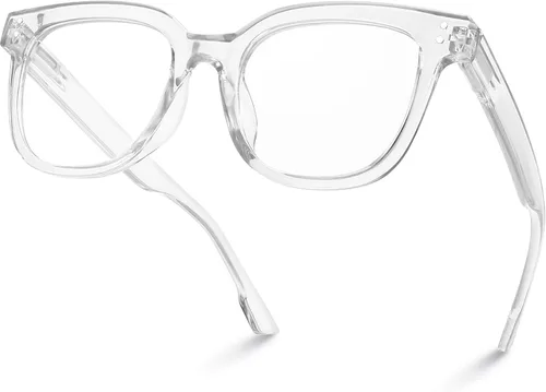 Vista 15 de miyya Gafas de luz azul para mujeres y hombres – Monturas gruesas de gran tamaño bloqueador de luz UV y azul, accesorios elegantes para gafas