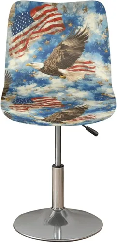 Vista 2 de American Eagle - Juego de 2 fundas para taburetes de bar para sillas de comedor, impermeables, antideslizantes, tamaño universal