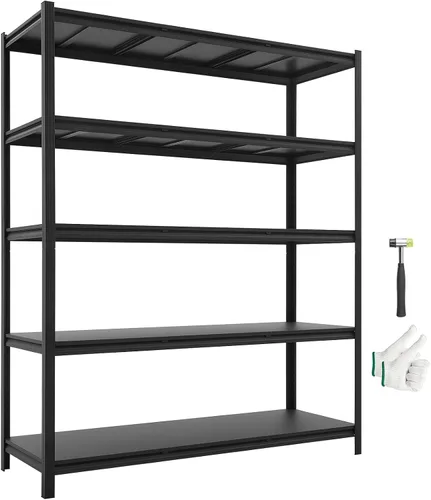 Vista 27 de VEVOR Storage Shelves, 5-Tier Adjustable, 2000 lbs Capacity, Heavy Duty Garage Storage Shelving Unit, Metal Utility Rack Shelf, for Kitchen Pantry