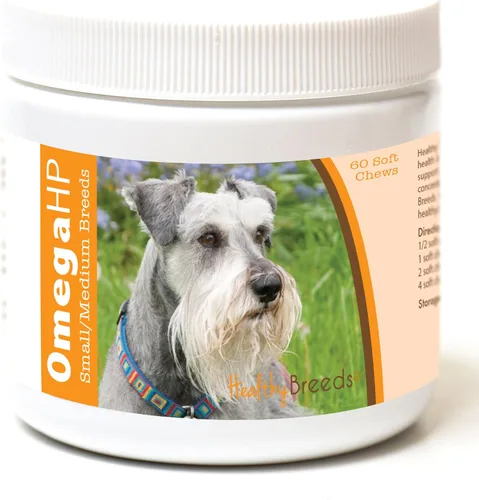 Vista 142 de Healthy Breeds Affenpinscher Omega HP - Masticables suaves para piel y pelaje, 60