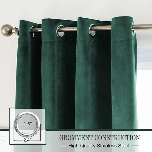 Vista 2 de Pleasant Boulevard - Cortinas de terciopelo para decoración interior de habitaciones y ventanas grandes, elegantes, estilo con ojales, 2 paneles