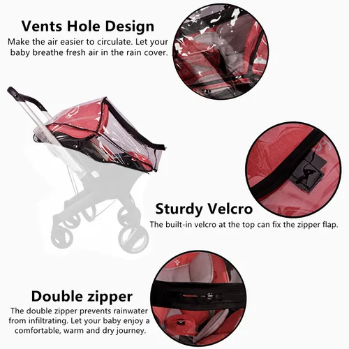 Vista 3 de Funda para cochecito de bebé, para asiento de automóvil, compatible con asiento de coche Doona, protector contra el clima, funda de lluvia