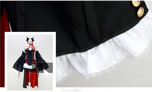 Vista 4 de Vestido de disfraz de anime con mangas acampanadas, conjunto completo con accesorio para mujer