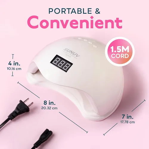 Vista 7 de Sunuv 36 W LED UV lámpara secadora de uñas para uñas de gel, Manicura/Pedicura con 10s/30s/60s/99S temporizador y bandeja inferior y pantalla LCD