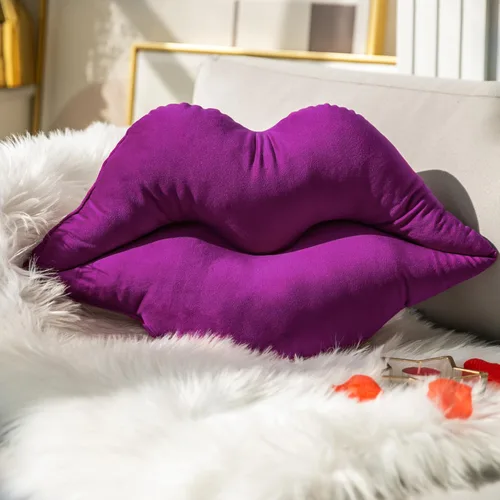 Vista 13 de Ashler Lips Almohadas Decorativas de Terciopelo Suave y Liso con Relleno Incluido Cojín para Sofá Cama Sala de Estar, Rosa, 24 X 12 pulgadas Rosa