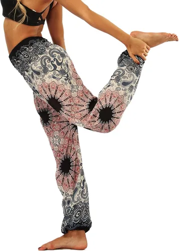Vista 4 de Lus Chic Womens Boho Pants Harem Smocked Waist Yoga Hippie Palazzo Summer Beach Pants