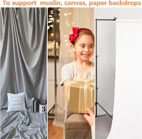 Vista 4 de AW Backdrop Stand 10 x 7ft/3m x 2.1m Adjustable Parties Background Support