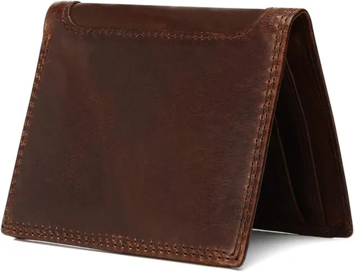 Vista 5 de Billetera RFID de cuero auténtico para hombre chocolate cartera para hombre 2021