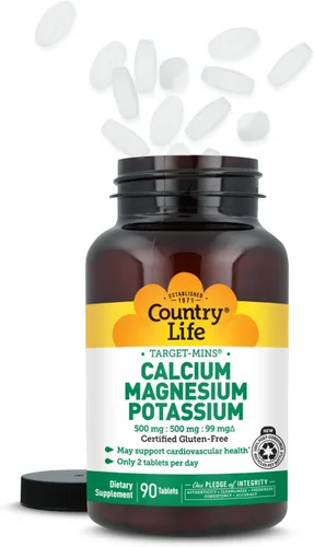 Vista 2 de Country Life Calcio Magnesio Potasio, 90 CT
