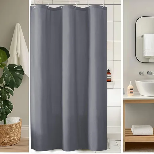 Vista 34 de OVZME Zora Cortina de Ducha de Tela para Cabina de 36 x 72 Pulgadas - Cortina de Ducha Pequeña Suave Negra para Baño para Tamaño de Cabina Estrecha