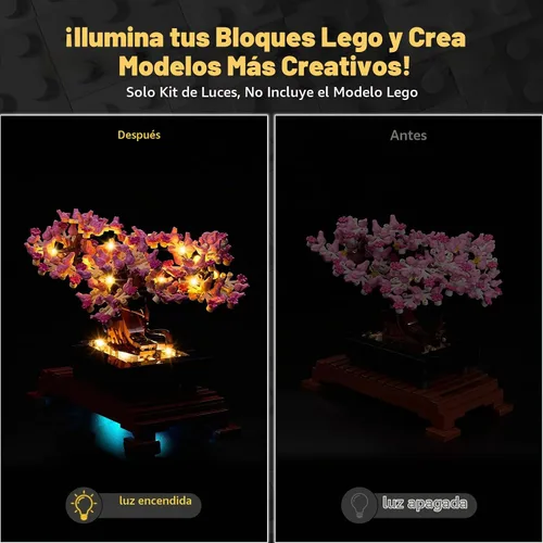 Vista 3 de Kyglaring Kit de luz LED compatible con bloques de construcción Lego Bonsai Tree 10281 – Accesorios de iluminación mejorados para juego de modelos