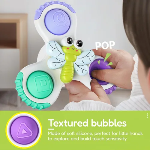 Vista 7 de ALASOU 3 piezas de juguetes sensoriales de viaje en avión con ventosa para niños de 1 año Novedad Spinning Tops 12 18 meses Regalo de cumpleaños