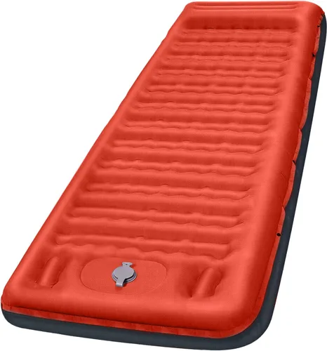Vista 8 de FNARMW Colchoneta de dormir para camping, extra gruesa de 5 pulgadas, con almohada, bomba de pie integrada, almohadillas inflables compactas