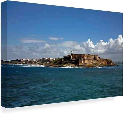 Vista 2 de Trademark Fine Art ALI37141-C1219GG El Morro San Juan Puerto Rico por J.D. McFarlan Fine Art, 12x19 pulgadas, multicolor