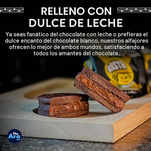 Vista 4 de THEARG RASTA - Chocolate Alfajores Relleno de Dulce de Leche Argentino Alfajor de Argentina - Chocolate con Leche 2.47 oz