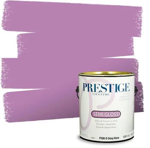 Vista 16 de PRESTIGE Pinturas de pintura interior e imprimación en uno, 1 galón, plano, combinación comparable de Sherwin Williams* Kimono Violet*