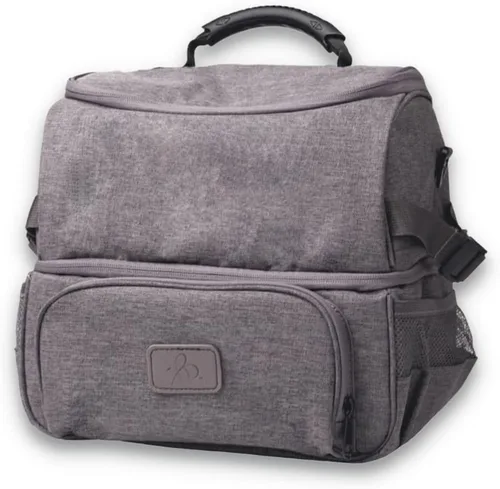 Vista 8 de Bright Line Eating Bolsa térmica aislada para 12 latas, bolsa de almuerzo con forro de espuma de PEVA, bolsa térmica suave con bolsillos y correa