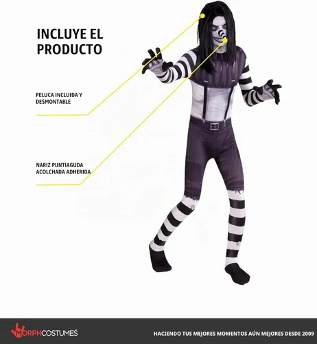 Vista 2 de Morphsuits Morph Laughing Jack - Disfraz de Jack Morph para niños, disfraz de traje de piel para niños