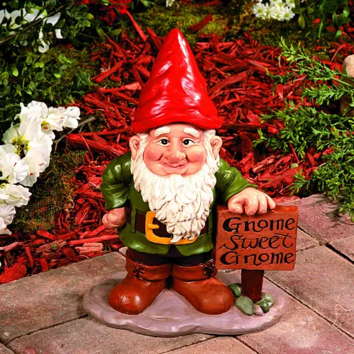 Vista 7 de Fun Express Estatua de gnomos de jardín para exteriores con 5 sombreros de temporada intercambiables, figuras de gnomos de resina para decoraciones