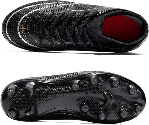 Vista 3 de Zapatos de fútbol para niños y niñas, para exteriores, interiores, para entrenamiento de fútbol y césped atlético