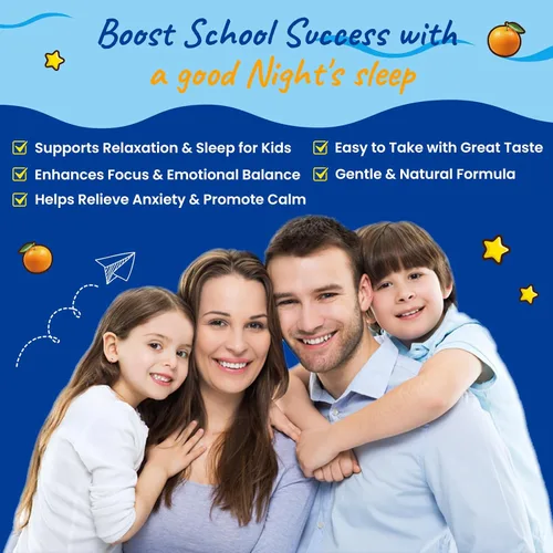 Vista 5 de Gomitas de magnesio para niños, con L-teanina, omega-3, vitamina B6, D3, zinc, gomitas de glicinato de magnesio para niños, para dormir, relajación